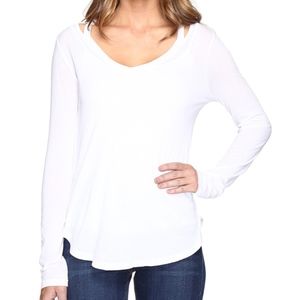 Splendid white cutout V-neck Tee